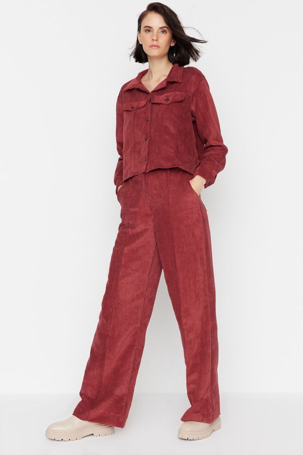 Trendyol Trendyol Pants - Burgundy - Wide leg