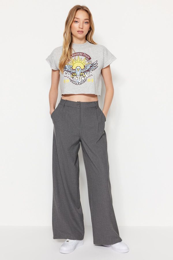 Trendyol Trendyol Pants - Gray - Wide leg