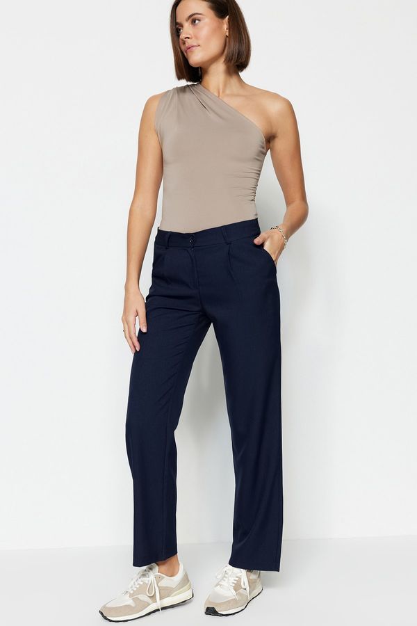 Trendyol Trendyol Pants - Navy blue - Wide leg