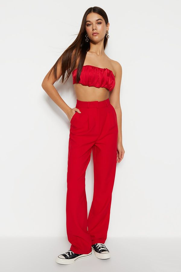 Trendyol Trendyol Pants - Red - Wide leg