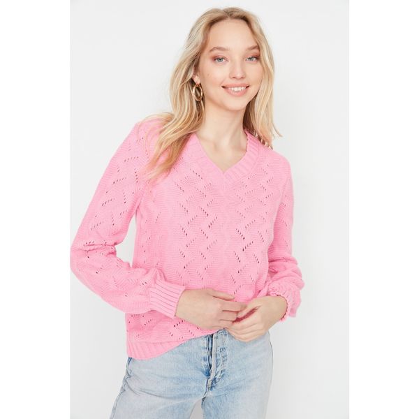 Trendyol Trendyol Pink Balloon Sleeve Knitwear Sweater