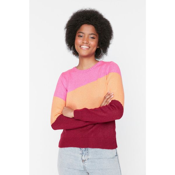 Trendyol Trendyol Pink Color Block Knitwear Sweater