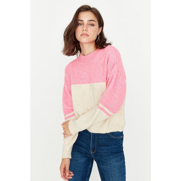 Trendyol Trendyol Pink Color Block Knitwear Sweater