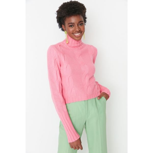 Trendyol Trendyol Pink Crop Hair Knitted Sweater