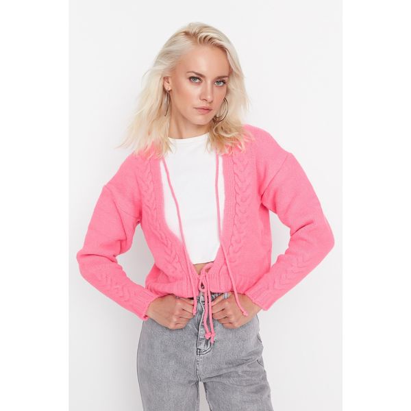 Trendyol Trendyol Pink Crop Lace Detailed Knitwear