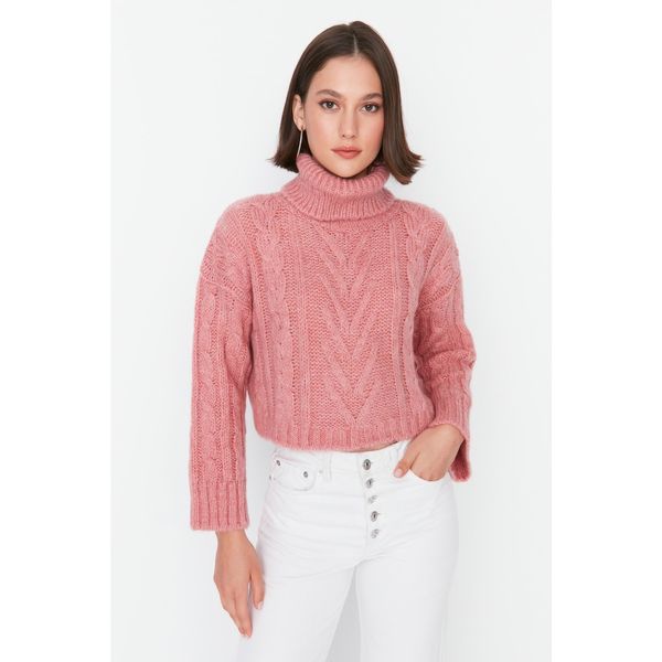 Trendyol Trendyol Pink Crop Turtleneck Knitwear Sweater