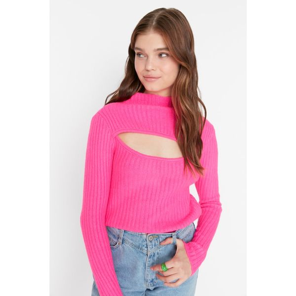 Trendyol Trendyol Pink Cut Out Detailed Knitwear Sweater