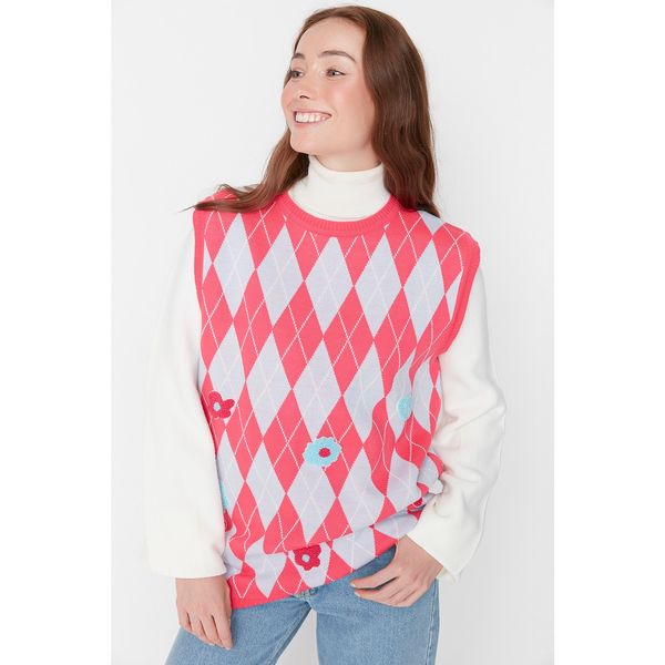 Trendyol Trendyol Pink Diamond Patterned Knitwear Sweater