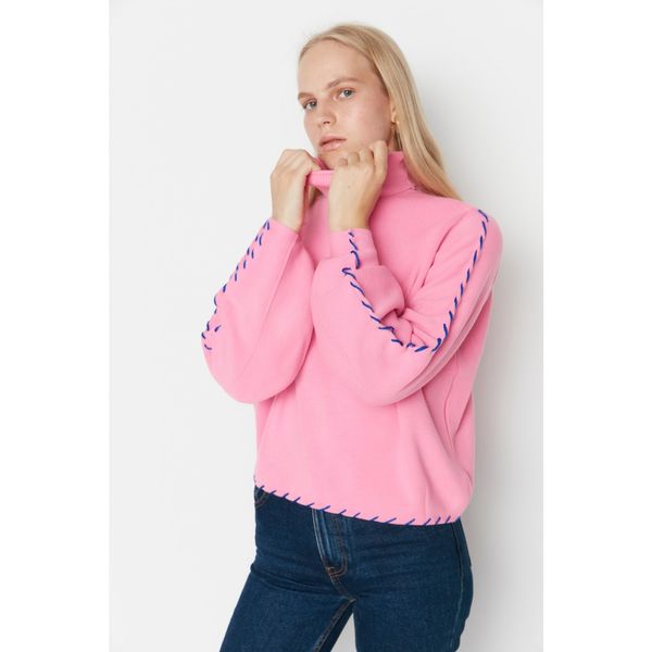 Trendyol Trendyol Pink Embroidery Detailed Knitwear Sweater