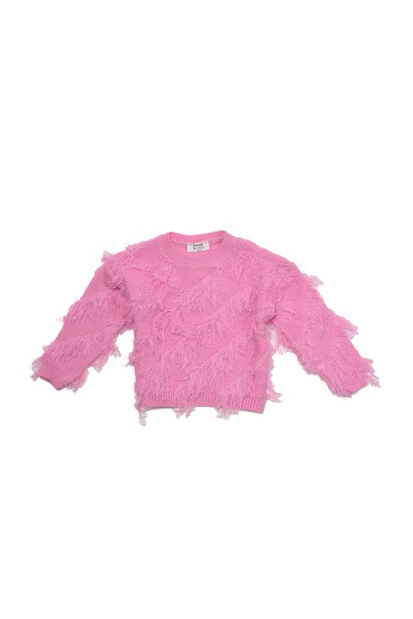 Trendyol Trendyol Pink Fringe Girl Knitwear Sweater