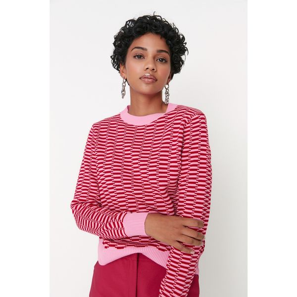 Trendyol Trendyol Pink Jacquard Knitwear Sweater