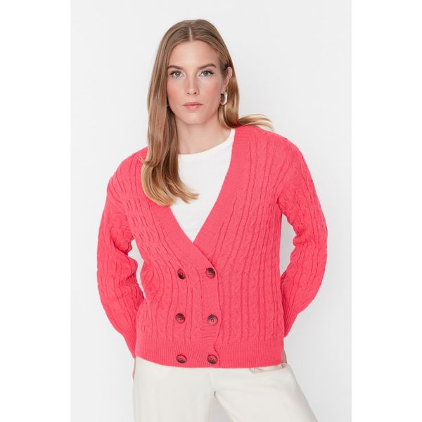 Trendyol Trendyol Pink Knitted Detailed Knitwear Cardigan