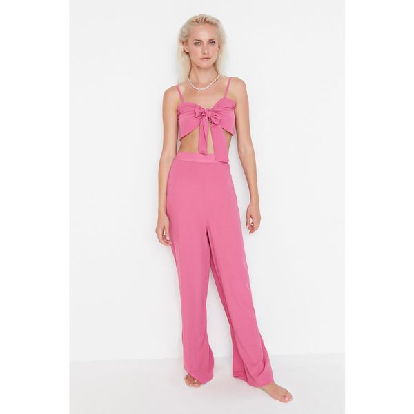 Trendyol Trendyol Pink Lacing Detailed Blouse-Pants Set