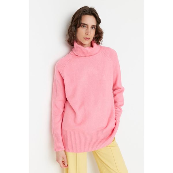 Trendyol Trendyol Pink Long Turtleneck Knitwear Sweater