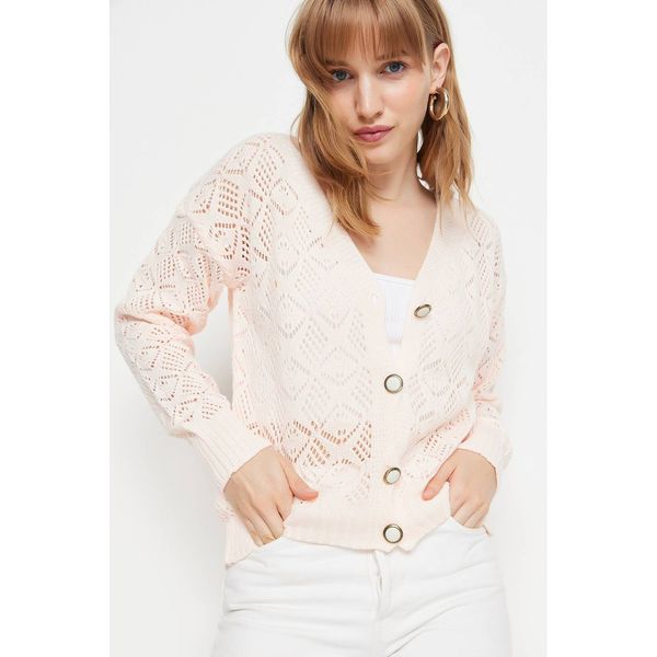 Trendyol Trendyol Pink Openwork Knitwear Cardigan