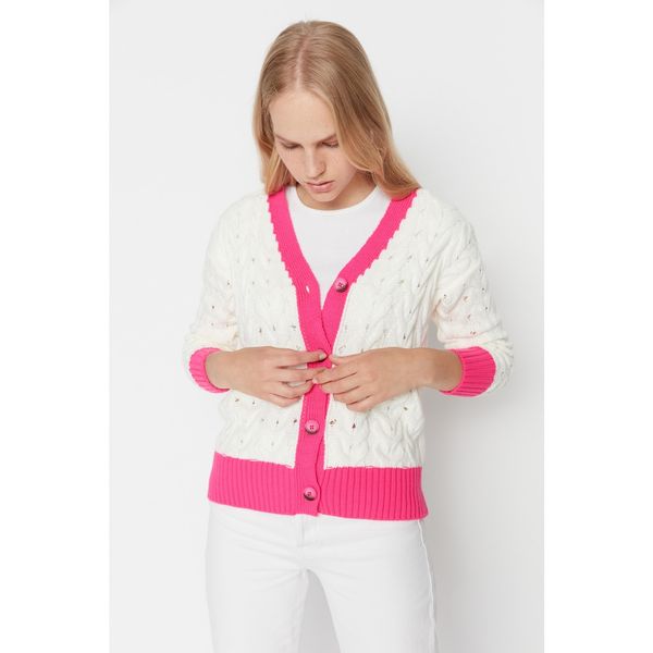 Trendyol Trendyol Pink Openwork Knitwear Cardigan