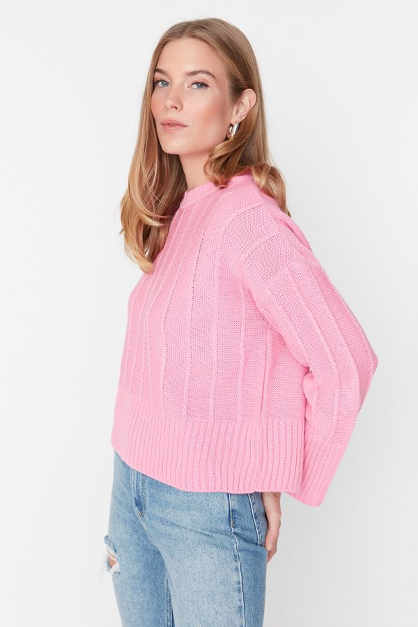 Trendyol Trendyol Pink Oversize Knitwear Sweater