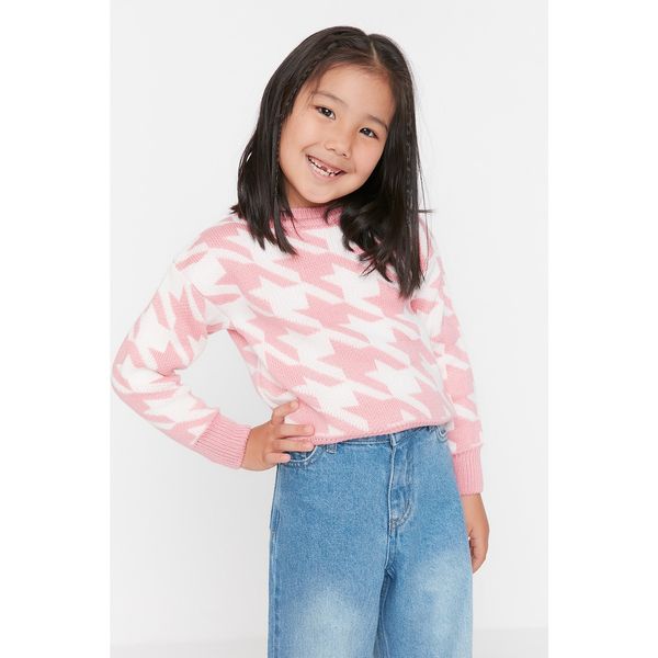 Trendyol Trendyol Pink Patterned Girl Knitwear Sweater