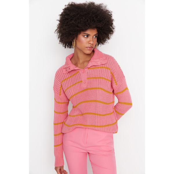 Trendyol Trendyol Pink Polo Collar Knitwear Sweater
