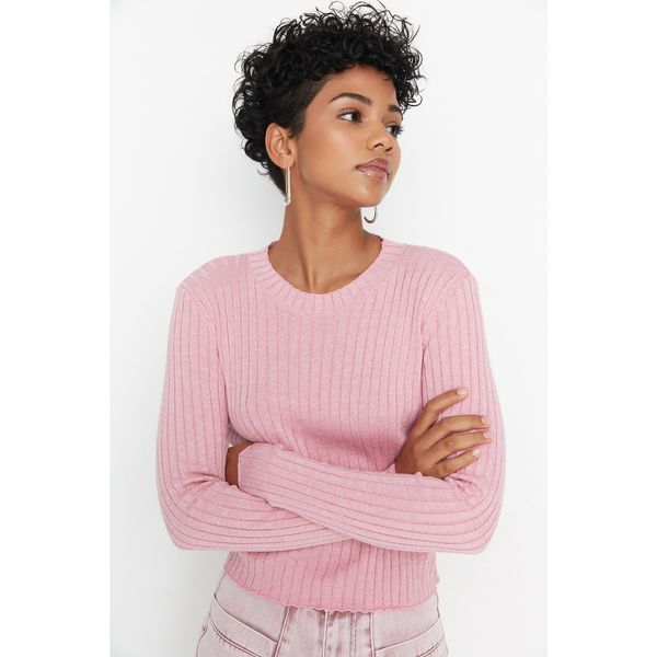 Trendyol Trendyol Pink Roving Knitted Crop Knitwear Sweater