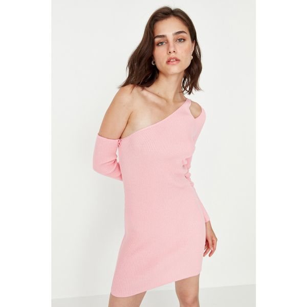 Trendyol Trendyol Pink Shoulder Detailed Knitwear Dress