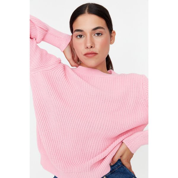 Trendyol Trendyol Pink Sleeve Detailed Knitwear Sweater