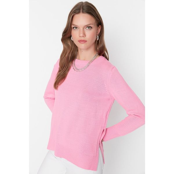Trendyol Trendyol Pink Slit Detailed Knitwear Sweater