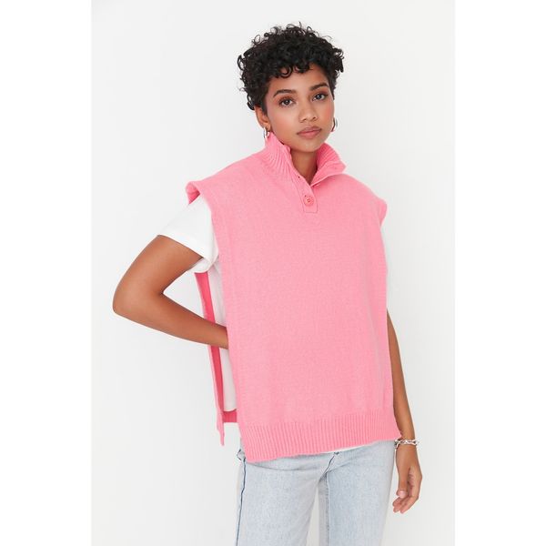 Trendyol Trendyol Pink Stand Up Collar Knitwear Sweater