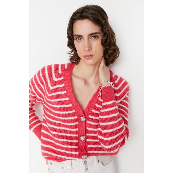 Trendyol Trendyol Pink Striped Knitwear Cardigan