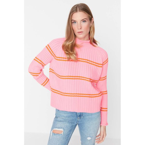 Trendyol Trendyol Pink Striped Knitwear Sweater