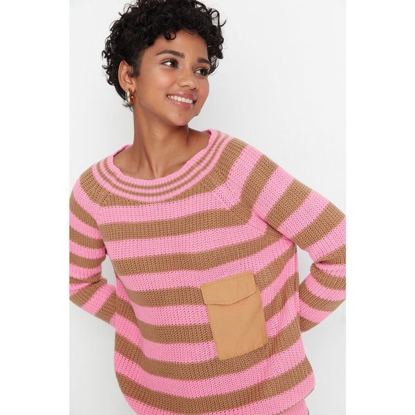 Trendyol Trendyol Pink Striped Knitwear Sweater