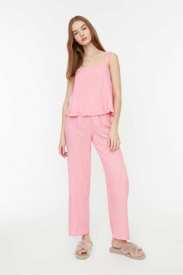 Trendyol Trendyol Pink Viscose Woven Pajamas Set
