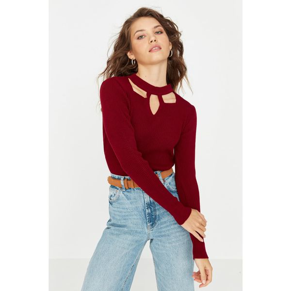 Trendyol Trendyol Plum Cut Out Detailed Knitwear Sweater