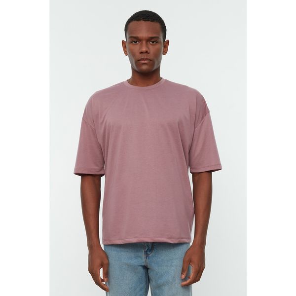 Trendyol Trendyol Plum Men's Basic Crew Neck Oversize Short Sleeve T-Shirt