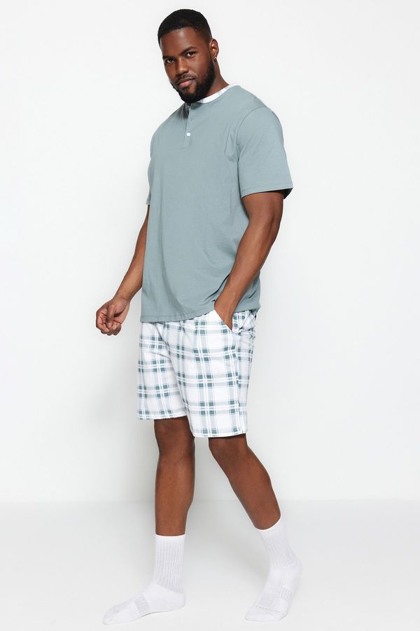 Trendyol Trendyol Plus Size Pajama Set - Green - Plain