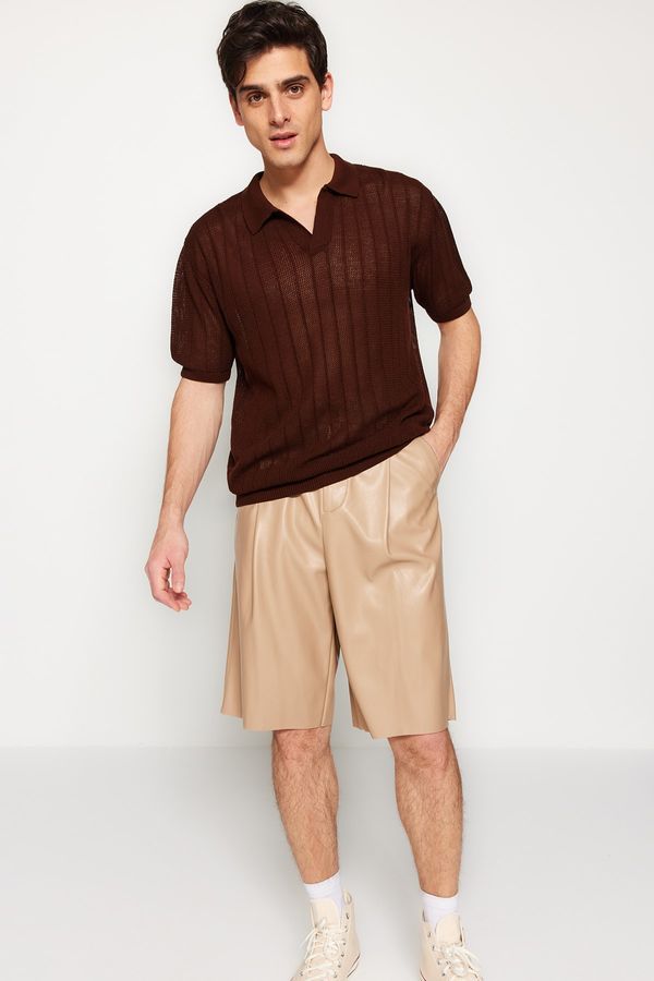 Trendyol Trendyol Polo T-shirt - Brown - Relaxed fit