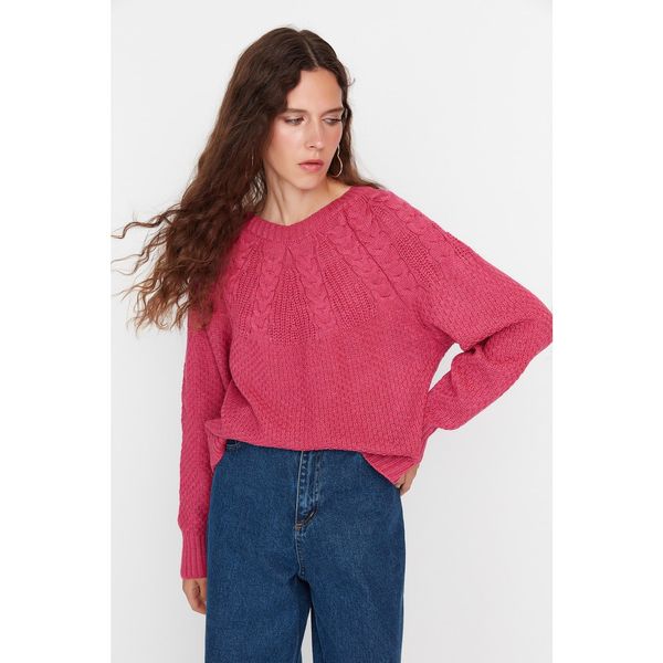 Trendyol Trendyol Pomegranate Blossom Knitted Detailed Knitwear Sweater