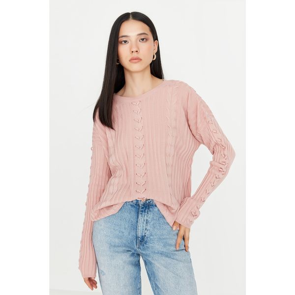 Trendyol Trendyol Powder Lace Detailed Knitwear Sweater