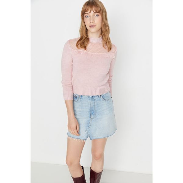 Trendyol Trendyol Powder Tulle Detailed Knitwear Sweater