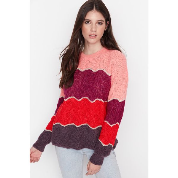 Trendyol Trendyol Purple Color Block Knitwear Sweater