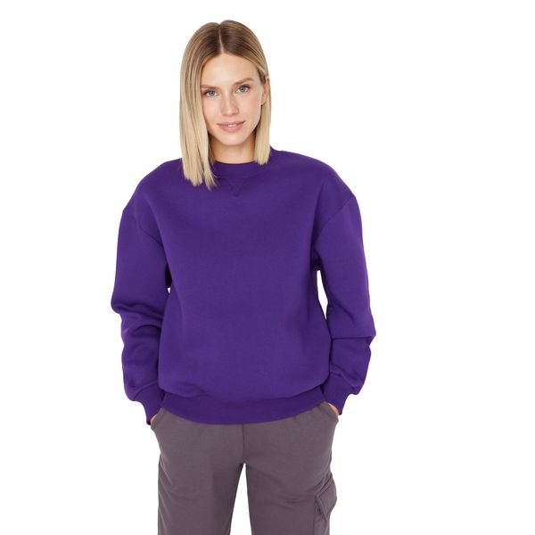 Trendyol Trendyol Purple Cut Out Detailed Knitted Sweatshirt