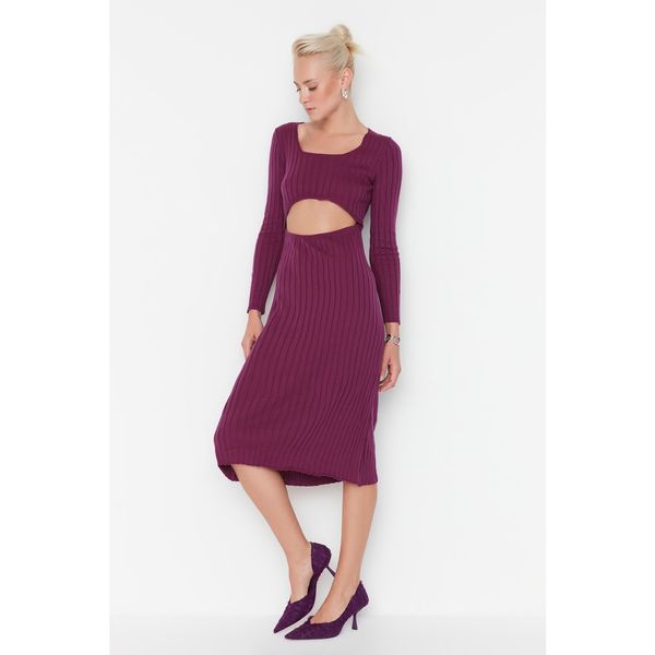 Trendyol Trendyol Purple Cut Out Detailed Knitwear Dress