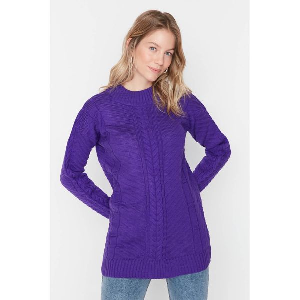 Trendyol Trendyol Purple Hair Knit Detailed Knitwear Sweater