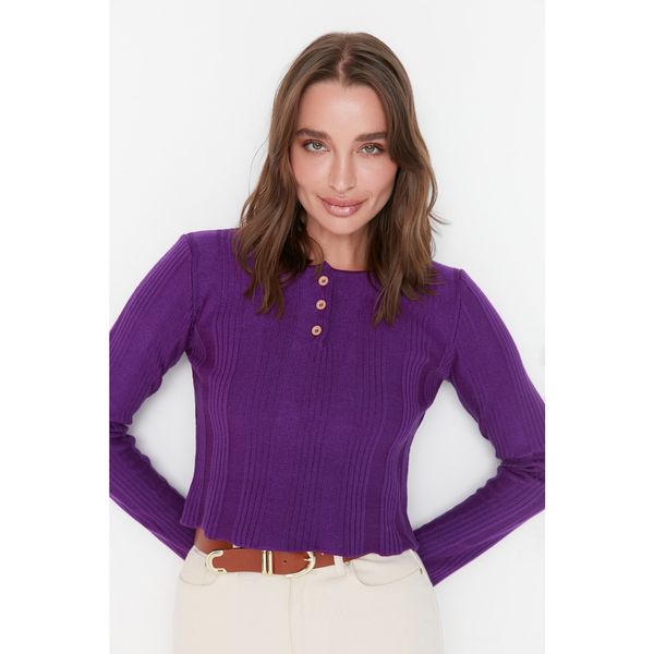 Trendyol Trendyol Purple Knitted Detailed Knitwear Sweater