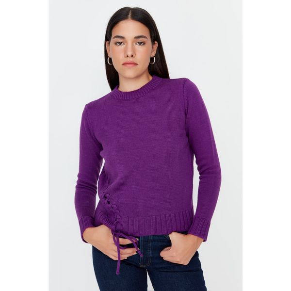 Trendyol Trendyol Purple Lace Detailed Knitwear Sweater
