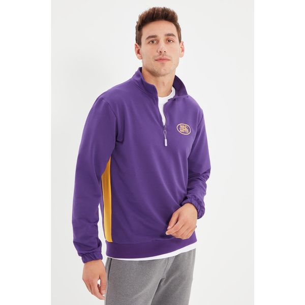 Trendyol Trendyol Purple Men Regular Fit Sweatshirt