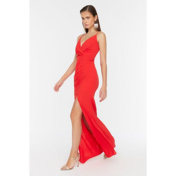 Trendyol Trendyol Red Back Piping Detailed Evening Dress & Graduation Dress