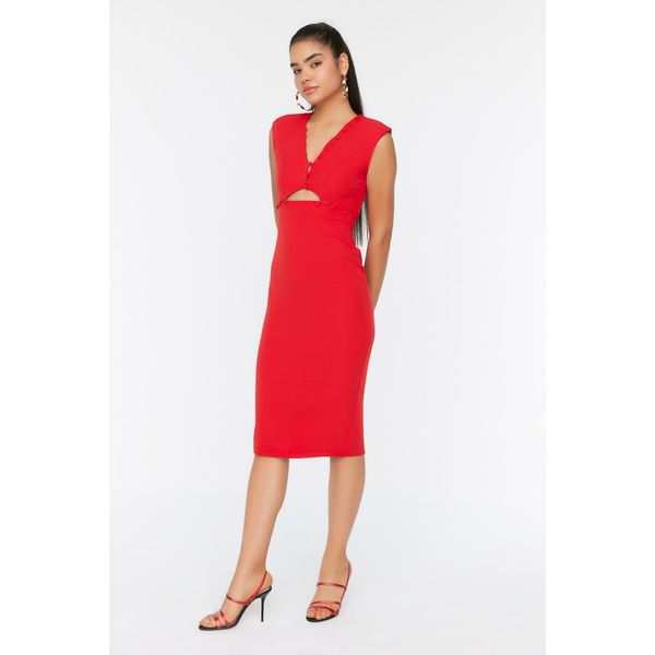 Trendyol Trendyol Red Button Detailed Dress