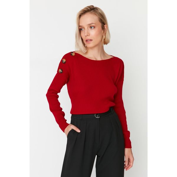 Trendyol Trendyol Red Button Detailed Knitwear Sweater