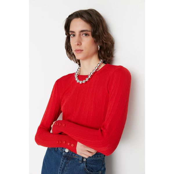 Trendyol Trendyol Red Button Detailed Knitwear Sweater